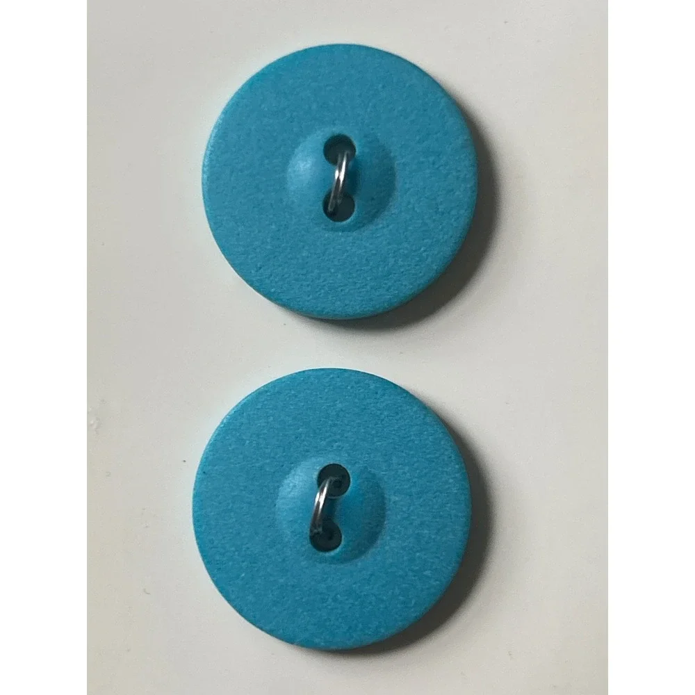 La Mode 37917 Blue Buttons 19mm 3/4 Inch 2 Count Made in Italy Sew Through Round